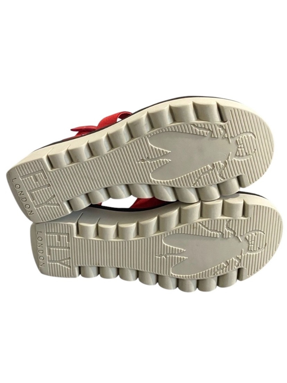Fly London Yufi Platform Wedge Heel Gladiator Sandals Red Sporty Size 41 10 - Picture 11 of 16